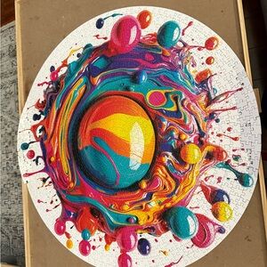 Color Burst Round Jigsaw Puzzle